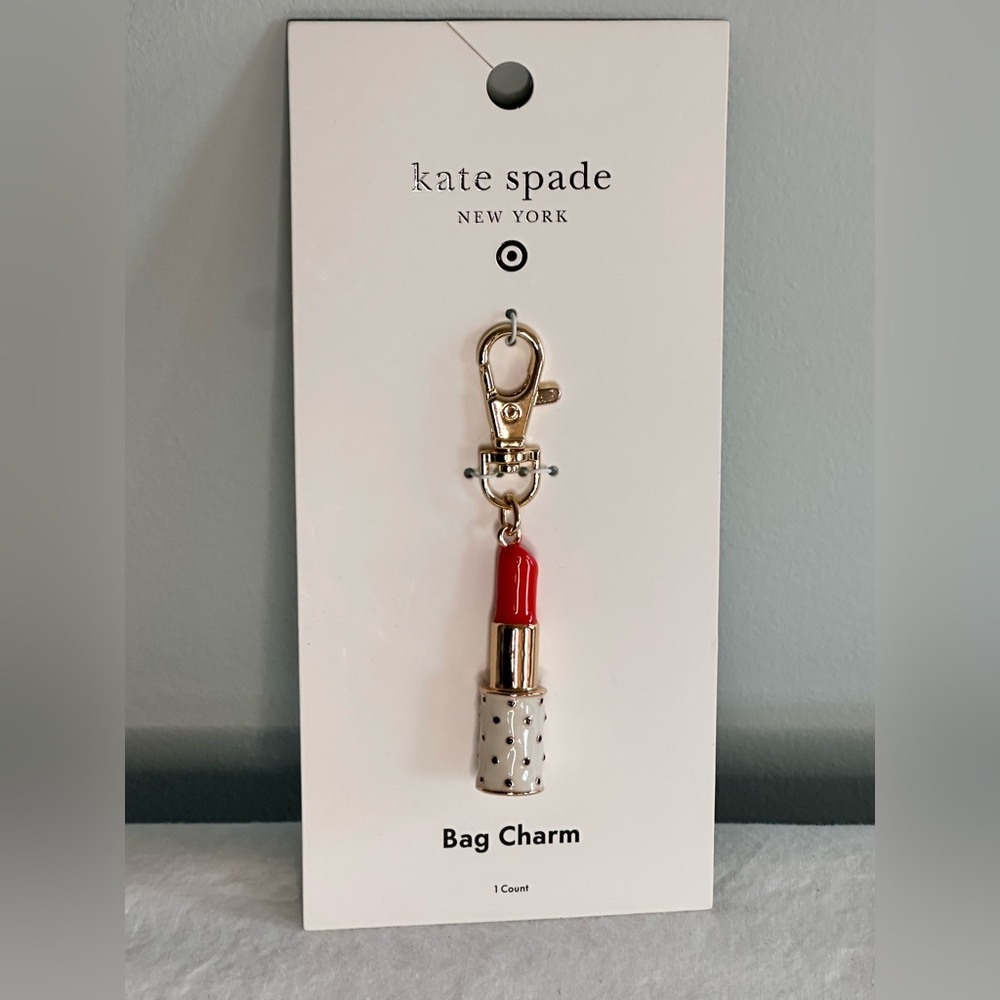 NEW! Limited Edition Kate Spade/Target Red and Gold Lipstick Bag Charm